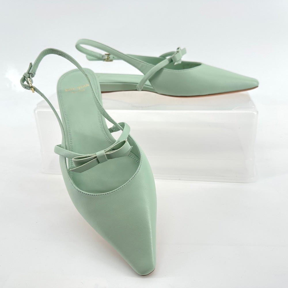 Kate Spade Carolina SB Flat Women 8B Mint Green Balletcore Coquette Dainty Chic